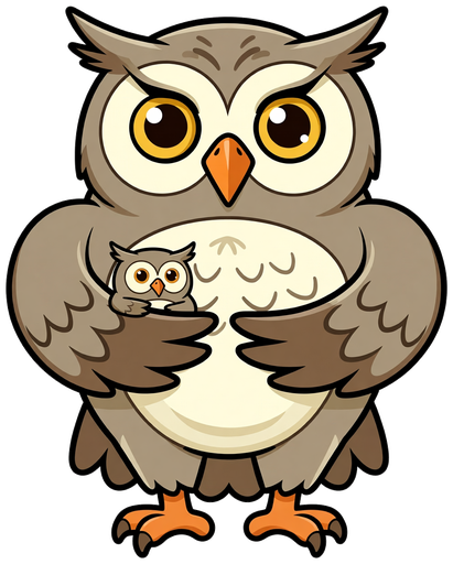 Daddy Owl with baby owl